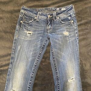 Miss Me Women's Distressed Blue Boot Cut Jeans